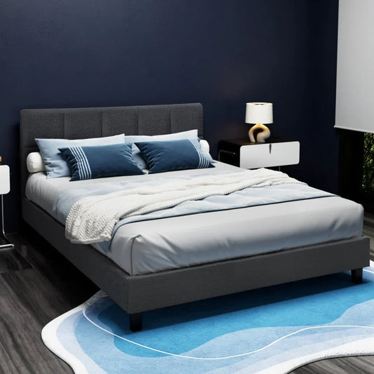 Artiss Bed Frame Double Size Charcoal TINO - Mekamart Australia