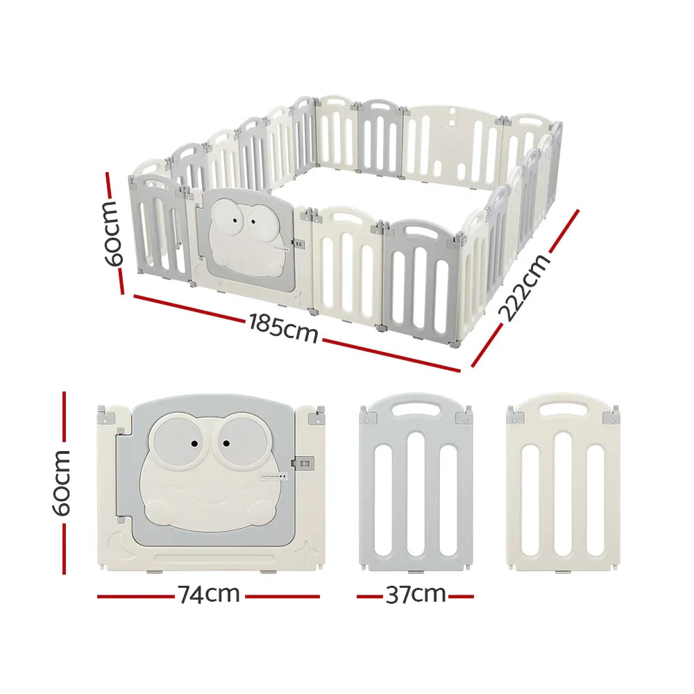 Keezi Baby Playpen 20 Panels Foldable Toddler Fence Safety Play Activity Centre - Mekamart Australia