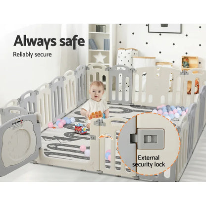 Keezi Baby Playpen 20 Panels Foldable Toddler Fence Safety Play Activity Centre - Mekamart Australia
