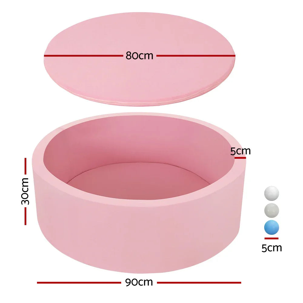 Keezi Kids Ball Pit 90x30cm Ocean Foam Play Pool Barrier Toys Children Pink - Mekamart Australia