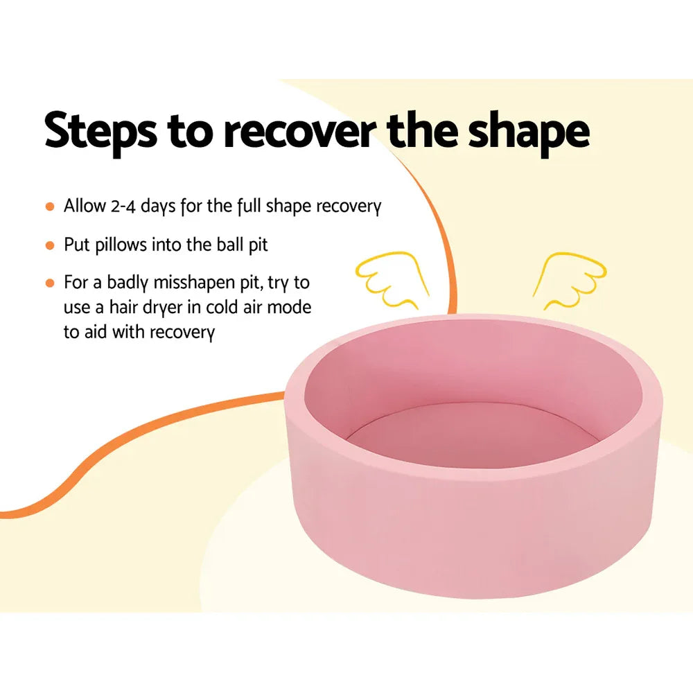 Keezi Kids Ball Pit 90x30cm Ocean Foam Play Pool Barrier Toys Children Pink - Mekamart Australia