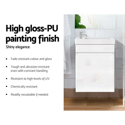 Cefito Vanity Unit 400mm with Basin White - Mekamart Australia