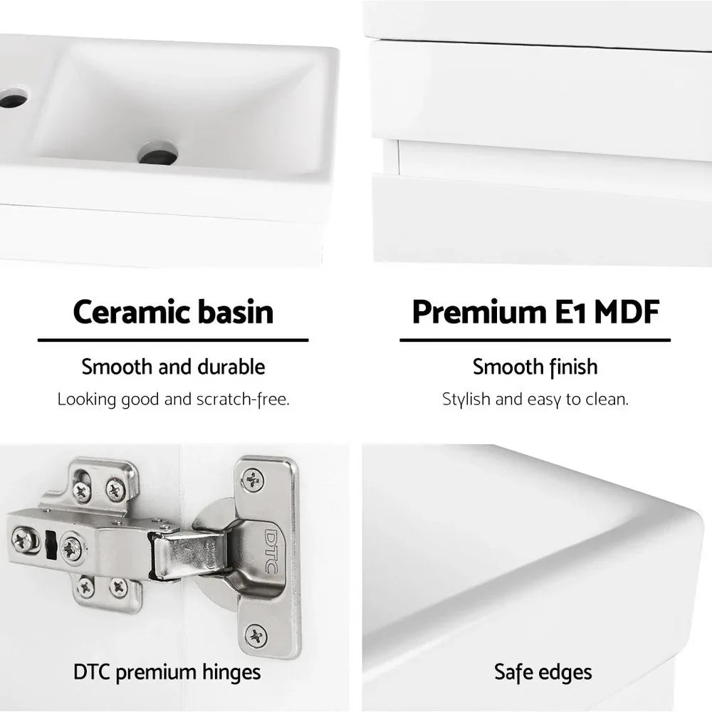 Cefito Vanity Unit 400mm with Basin White - Mekamart Australia