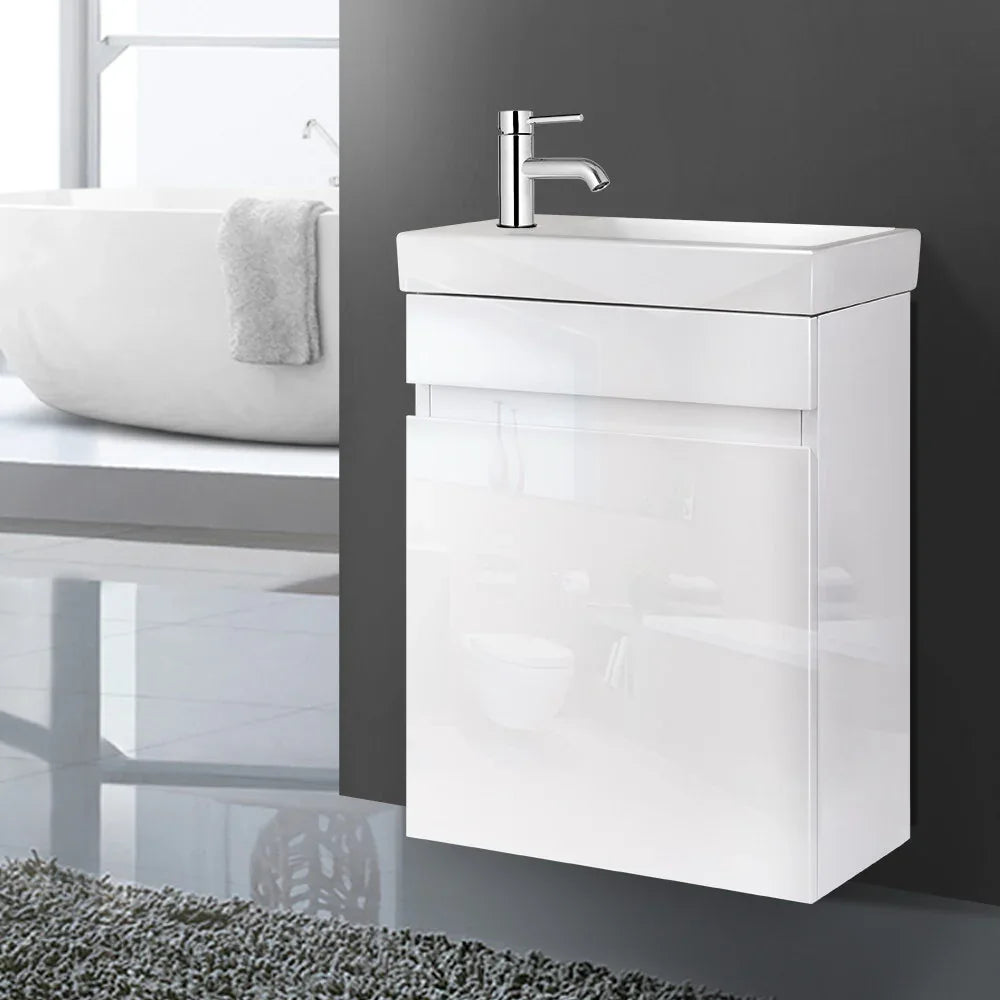 Cefito Vanity Unit 400mm with Basin White - Mekamart Australia