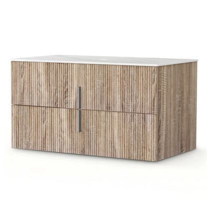 Cefito Vanity Unit 900mm Bathroom Cabinet Storage Wall Hung Timber Front Pine - Mekamart Australia