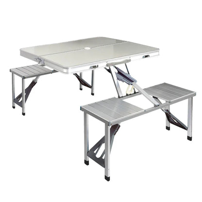 Weisshorn Folding Camping Table Outdoor Picnic BBQ With 2 Bench Chairs Set - Mekamart Australia