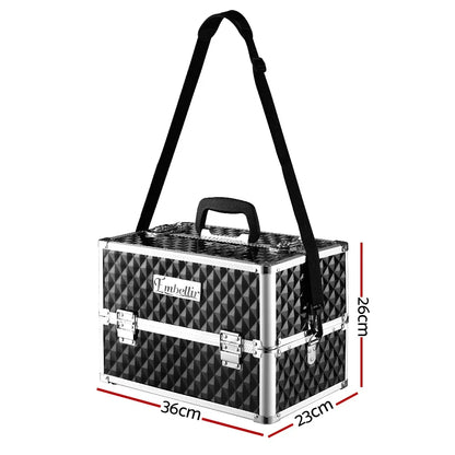 Embellir Portable Cosmetic Beauty Makeup Case - Diamond Black - Mekamart Australia
