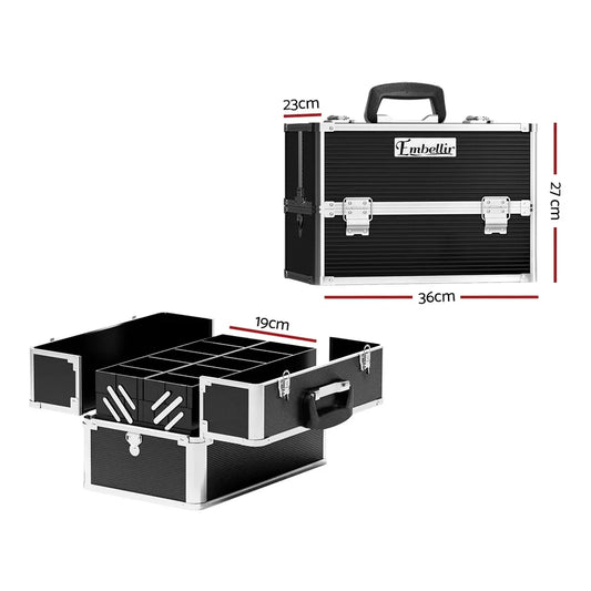 Embellir Portable Cosmetic Beauty Makeup Case- Black - Mekamart Australia