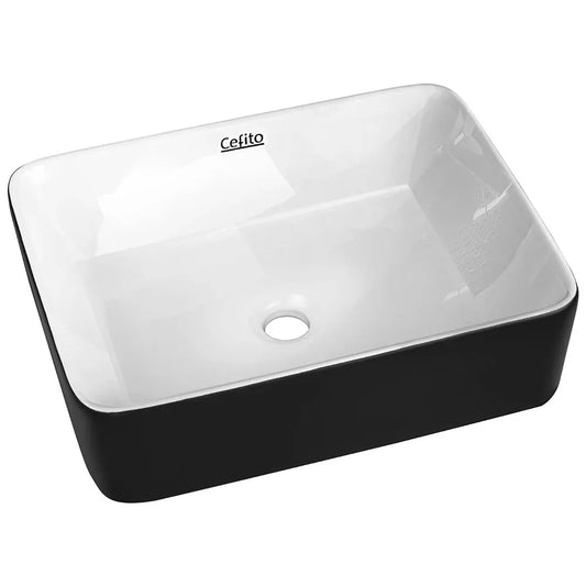 Cefito Bathroom Basin Ceramic Vanity Sink Hand Wash Bowl 48x37cm - Mekamart Australia
