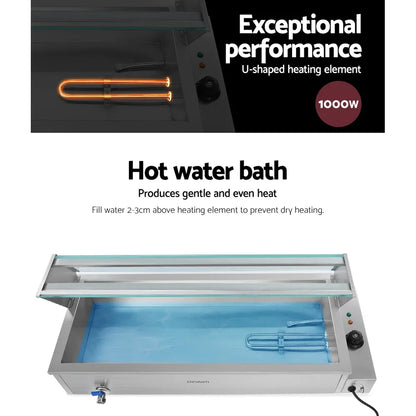 Devanti Commercial Food Warmer Bain Marie 3 Electric Buffet Pans - Mekamart Australia