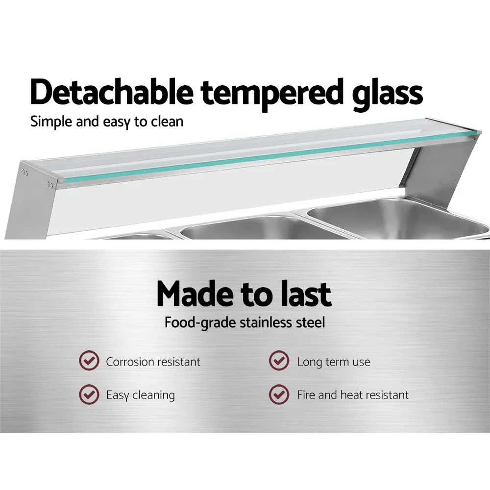 Devanti Commercial Food Warmer Bain Marie 3 Electric Buffet Pans - Mekamart Australia