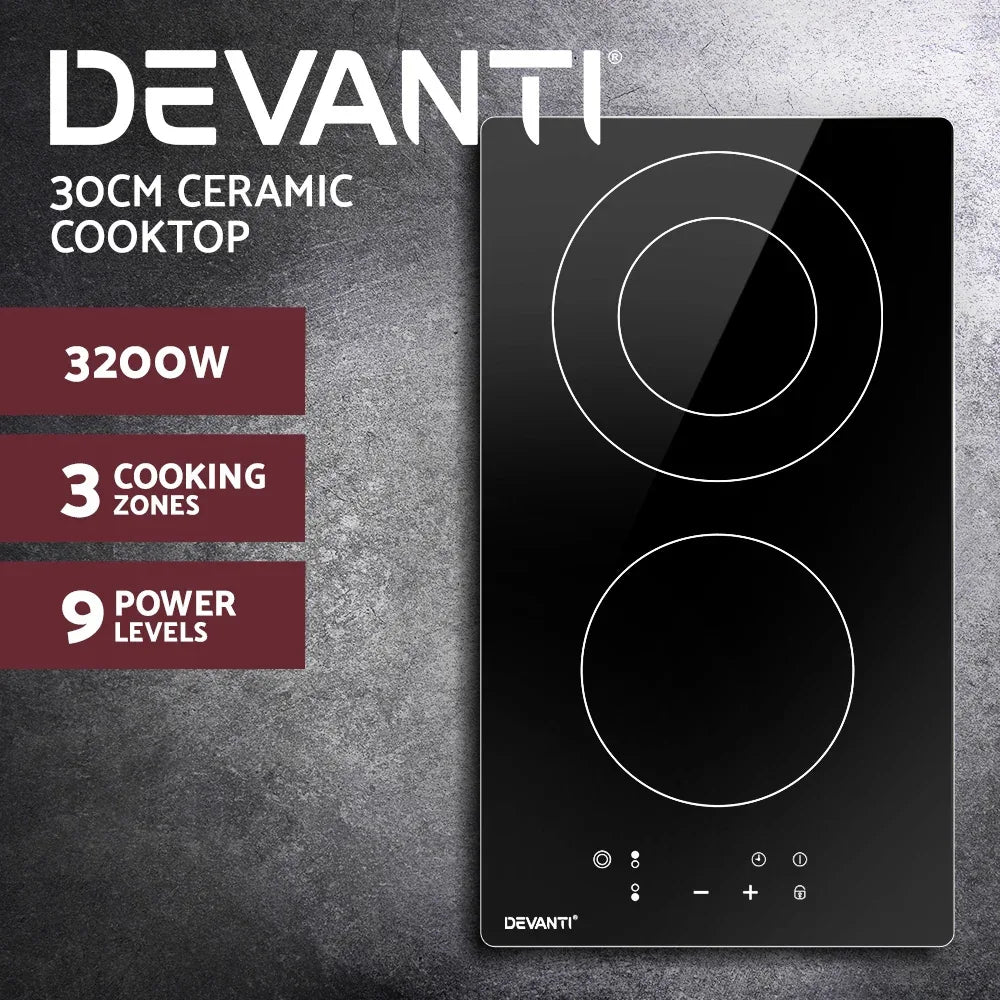 Devanti Electric Ceramic Cooktop 30cm - Mekamart Australia