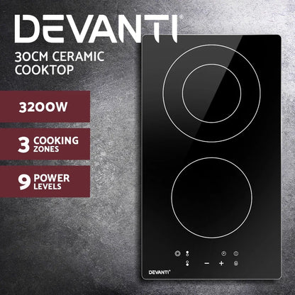 Devanti Electric Ceramic Cooktop 30cm - Mekamart Australia