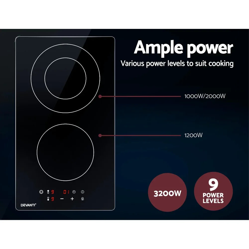Devanti Electric Ceramic Cooktop 30cm - Mekamart Australia