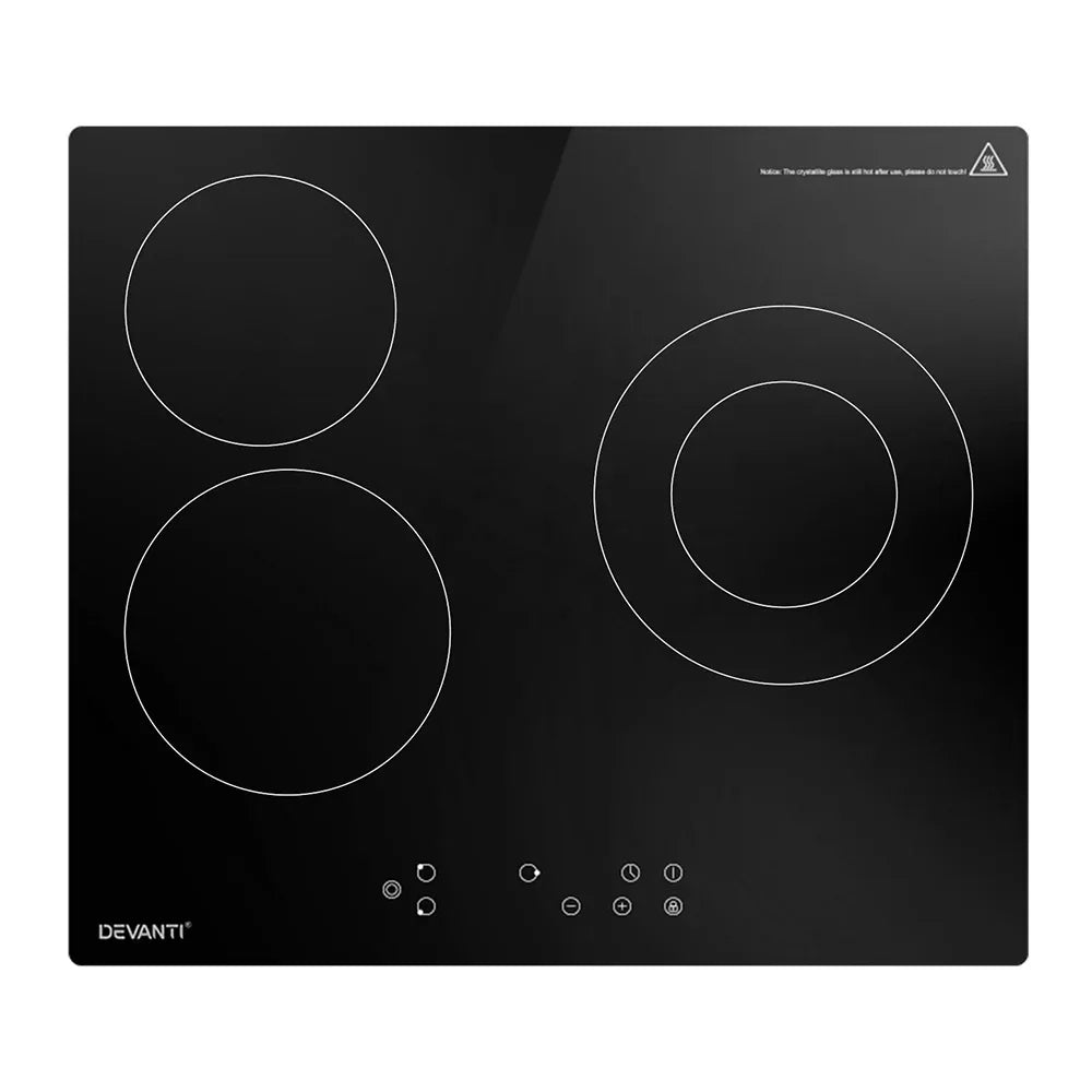 Devanti Electric Ceramic Cooktop 60cm Kitchen Cooker 4 Burner Hob Touch Control 5200W - Mekamart Australia
