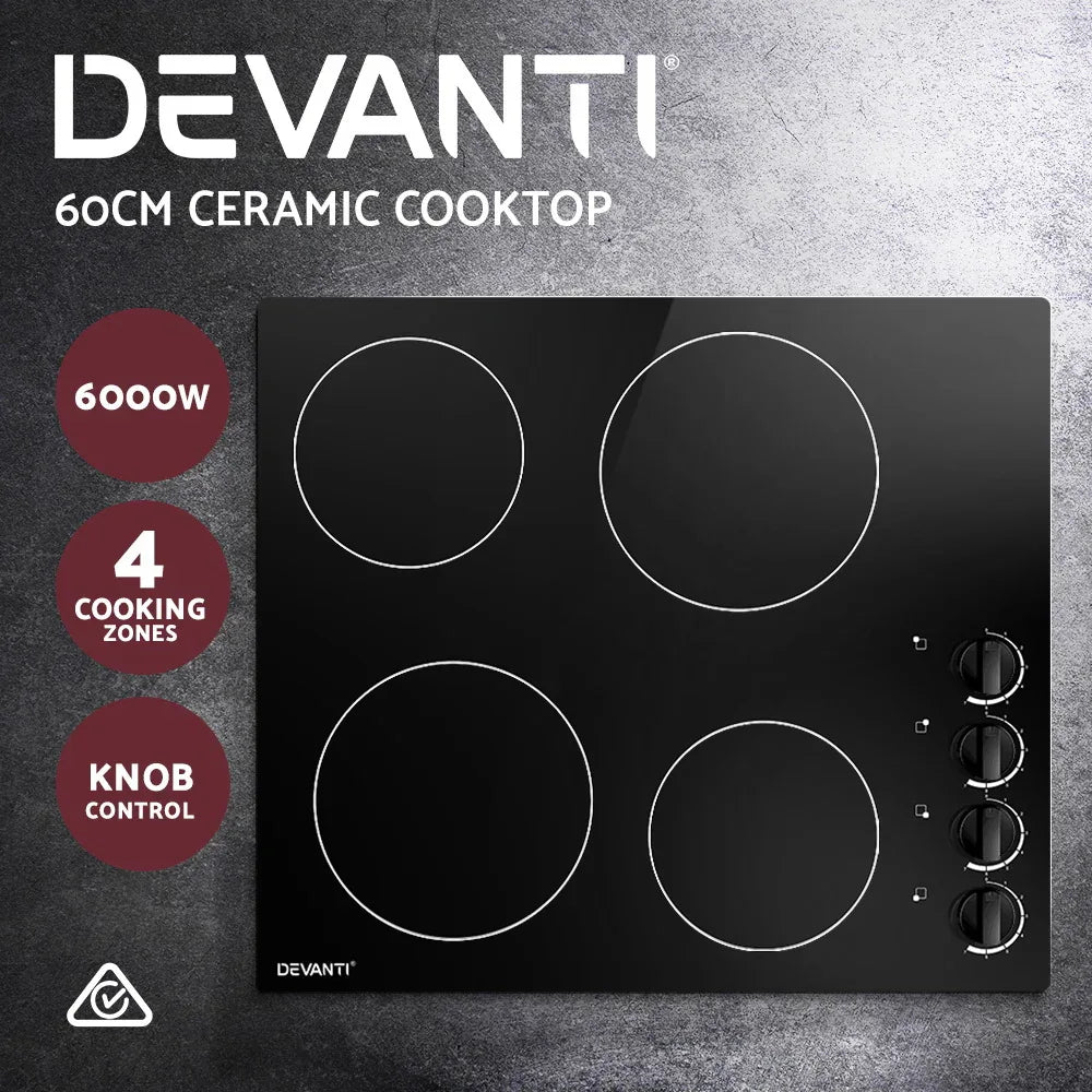 Devanti Electric Ceramic Cooktop 60cm - Mekamart Australia