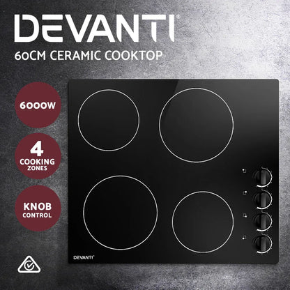 Devanti Electric Ceramic Cooktop 60cm - Mekamart Australia