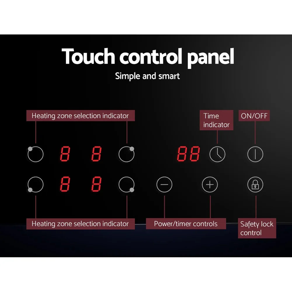 Devanti Electric Ceramic Cooktop 60cm Touch Control - Mekamart Australia