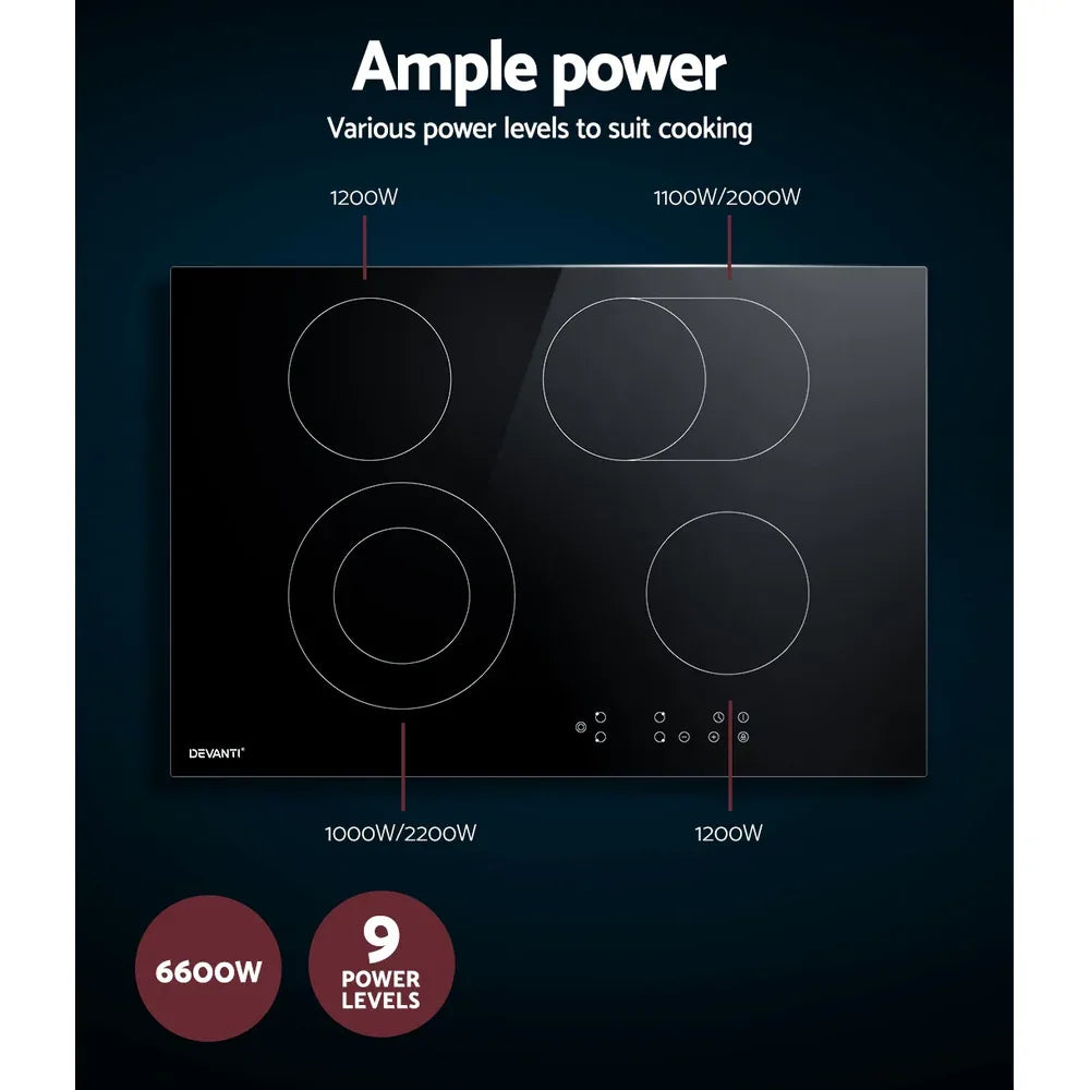 Devanti Electric Ceramic Cooktop 77cm - Mekamart Australia