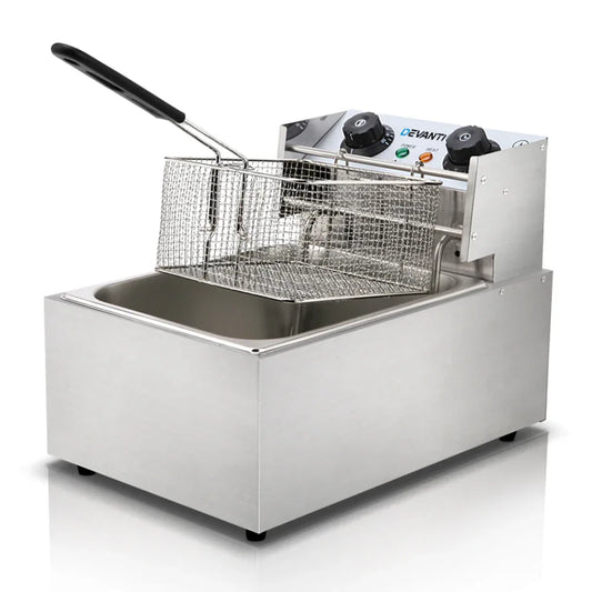 Devanti 10L Electric Commercial Deep Fryer Single Basket 2200W - Mekamart Australia