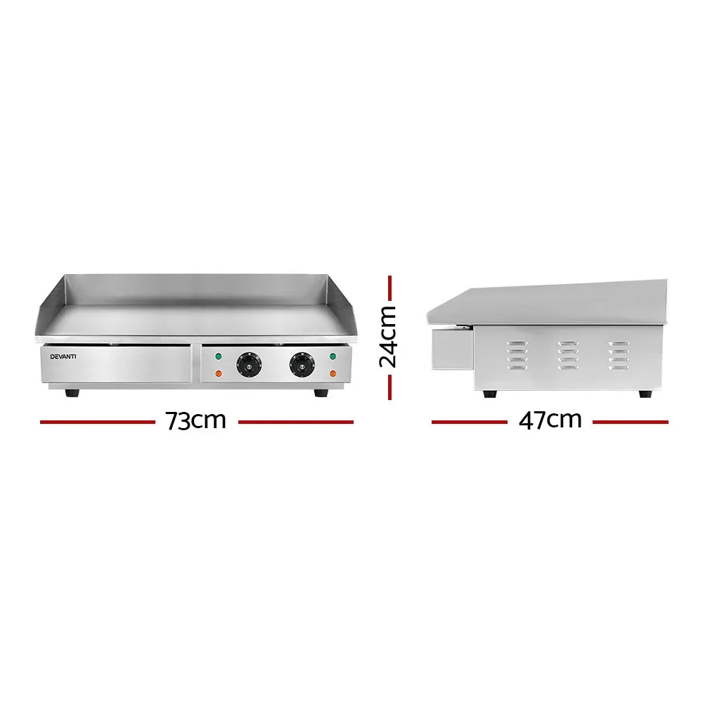 Devanti Commercial Electric Griddle 73cm BBQ Grill Plate 4400W - Mekamart Australia