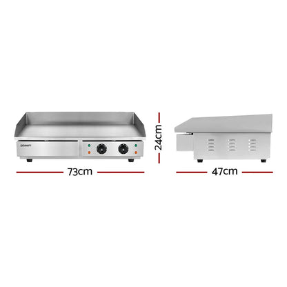 Devanti Commercial Electric Griddle 73cm BBQ Grill Plate 4400W - Mekamart Australia