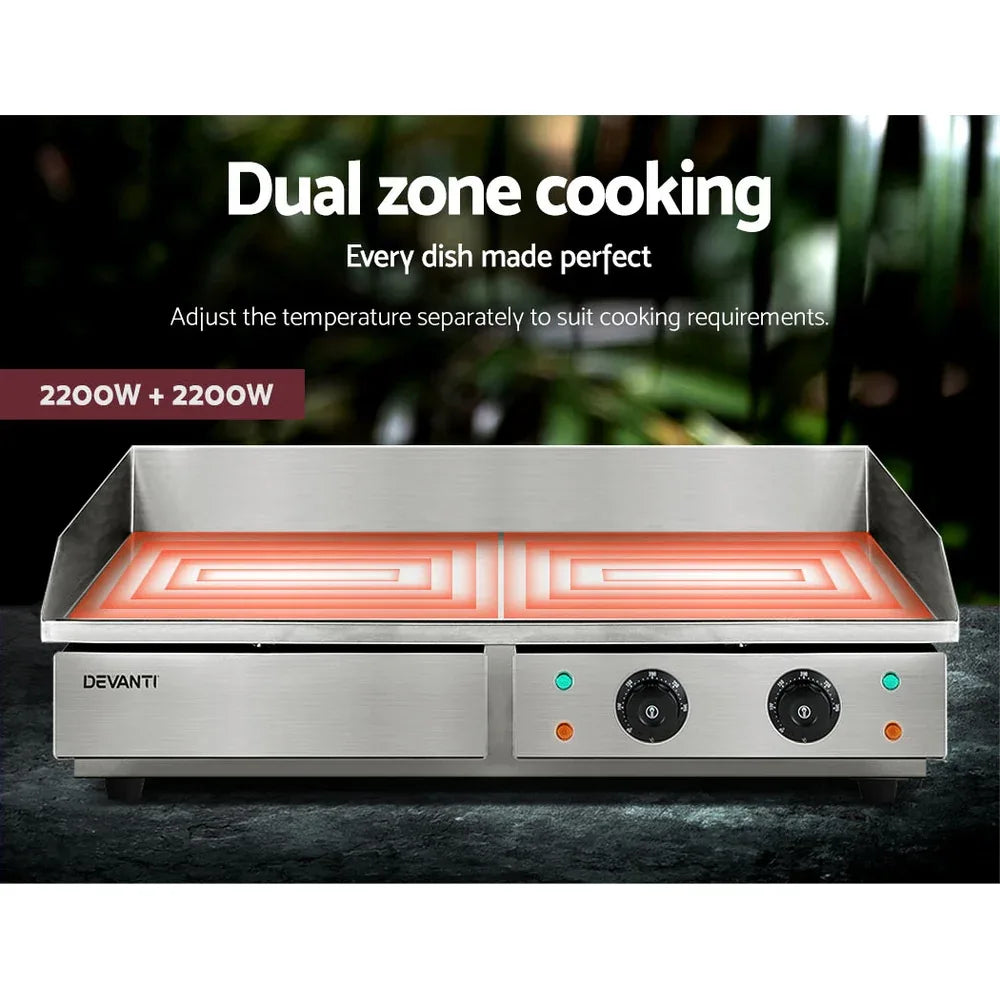 Devanti Commercial Electric Griddle 73cm BBQ Grill Plate 4400W - Mekamart Australia