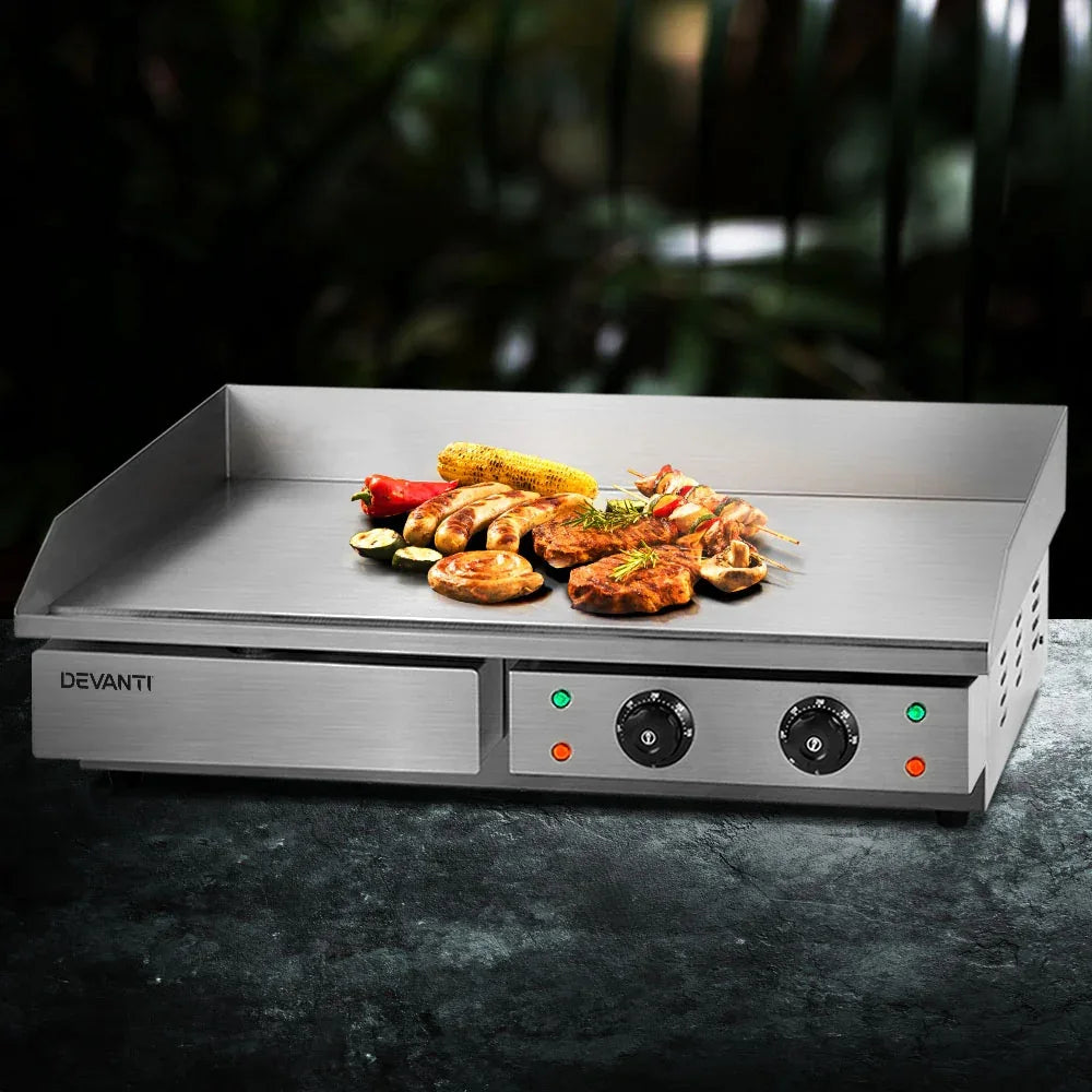 Devanti Commercial Electric Griddle 73cm BBQ Grill Plate 4400W - Mekamart Australia