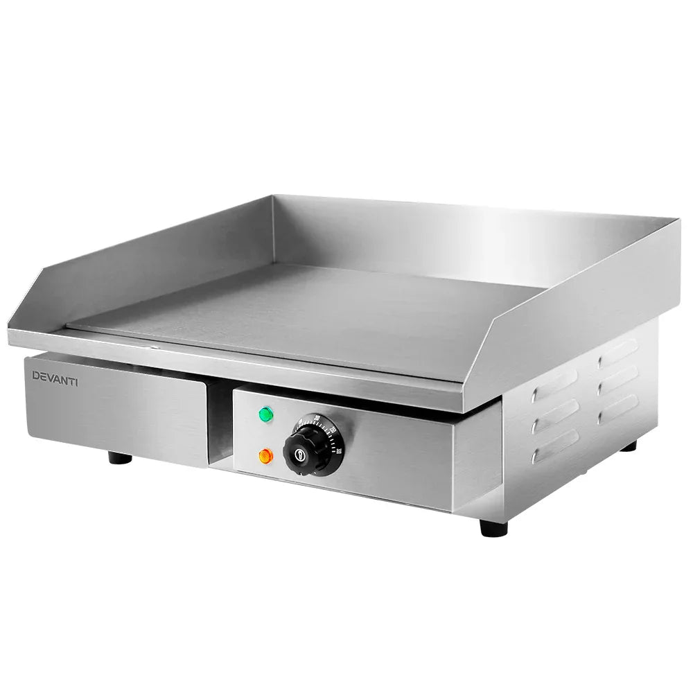 Devanti Commercial Electric Griddle 55cm BBQ Grill Plate 3000W - Mekamart Australia