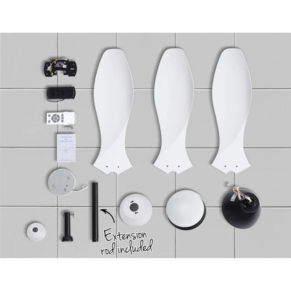 Devanti 48'' Ceiling Fan DC Motor w/Light w/Remote - White - Mekamart Australia
