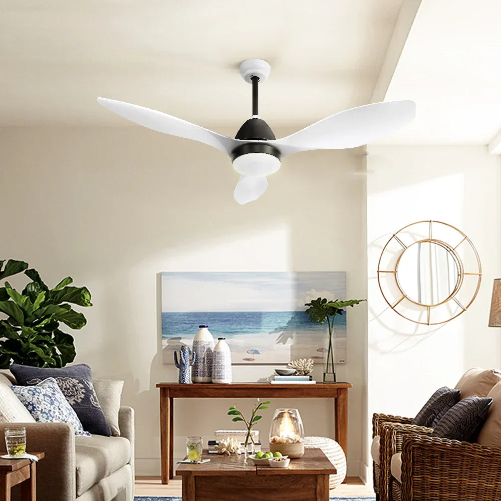 Devanti 48'' Ceiling Fan DC Motor w/Light w/Remote - White - Mekamart Australia