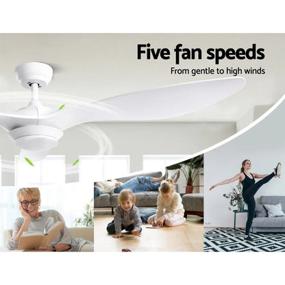 Devanti 52'' Ceiling Fan DC Motor w/Light w/Remote - White - Mekamart Australia
