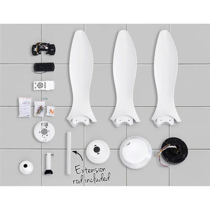 Devanti 52'' Ceiling Fan DC Motor w/Light w/Remote - White - Mekamart Australia