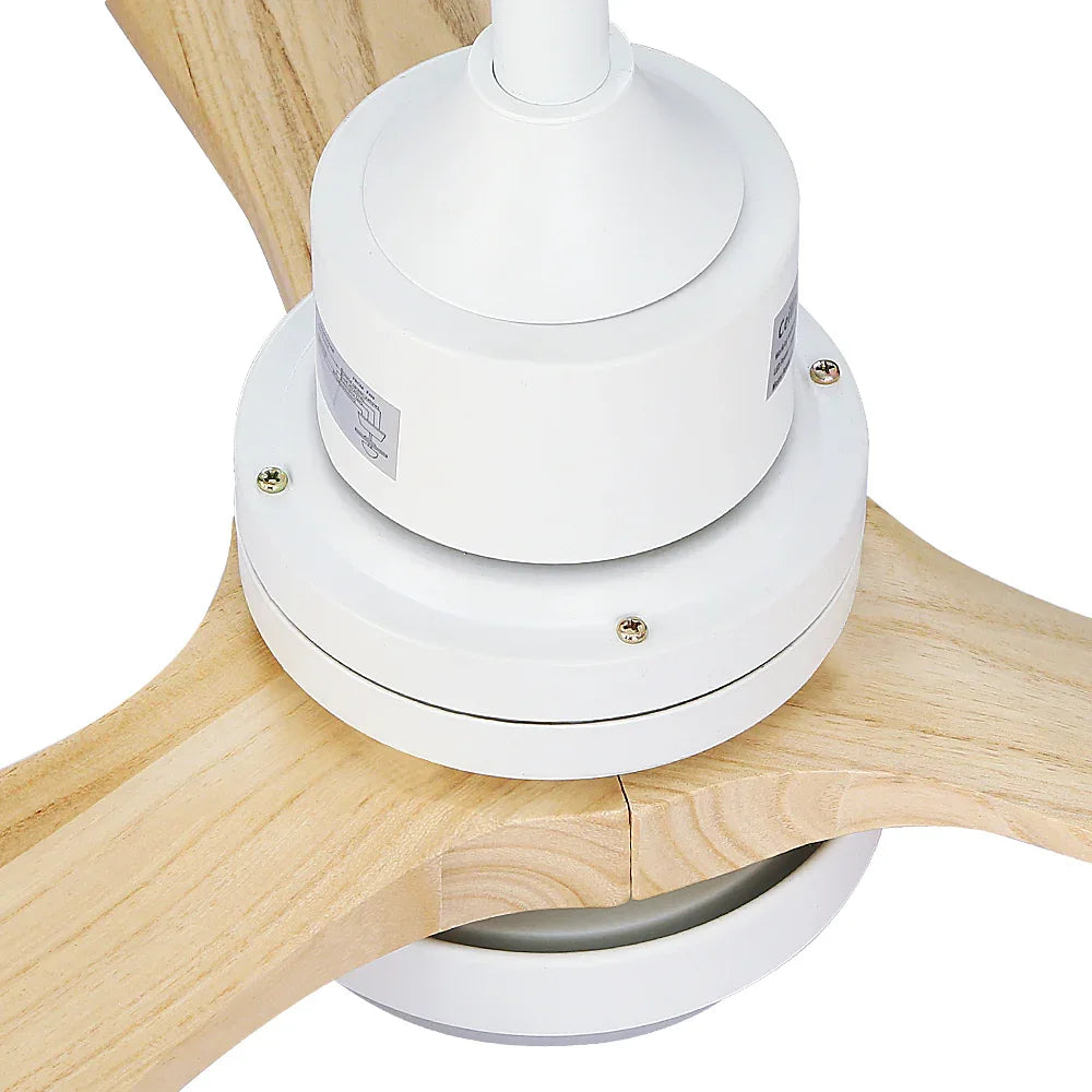 Devanti 52'' Ceiling Fan AC Motor LED Light Remote - Light Wood - Mekamart Australia