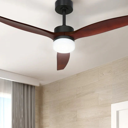 Devanti 52'' Ceiling Fan AC Motor 3 Blades w/Light - Dark Wood - Mekamart Australia