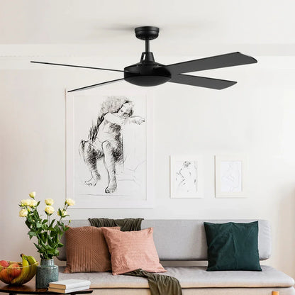 Devanti 52'' Ceiling Fan DC Motor 4 Blades w/Remote - Black - Mekamart Australia