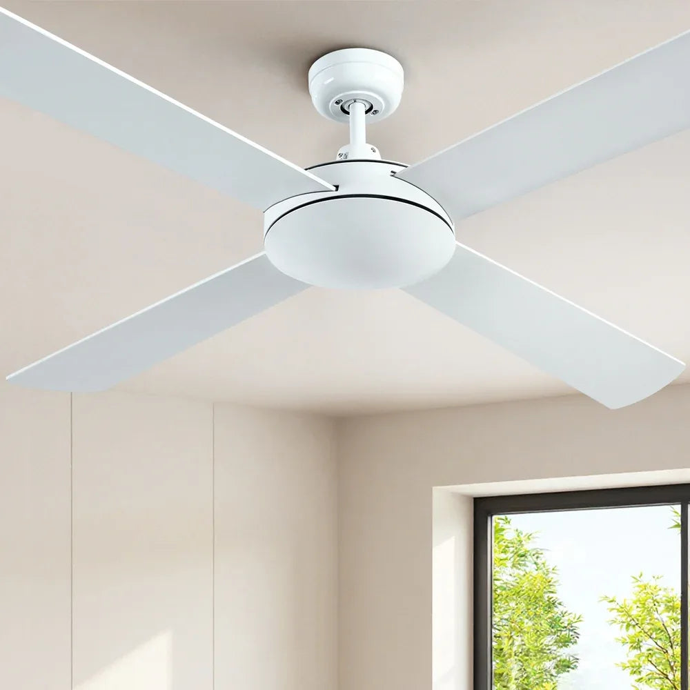 Devanti 52'' Ceiling Fan DC Motor 4 Blades w/Remote - White - Mekamart Australia