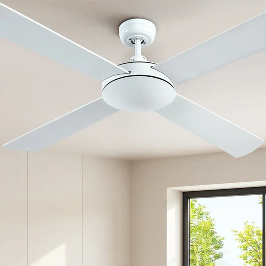 Devanti 52'' Ceiling Fan DC Motor 4 Blades w/Remote - White - Mekamart Australia