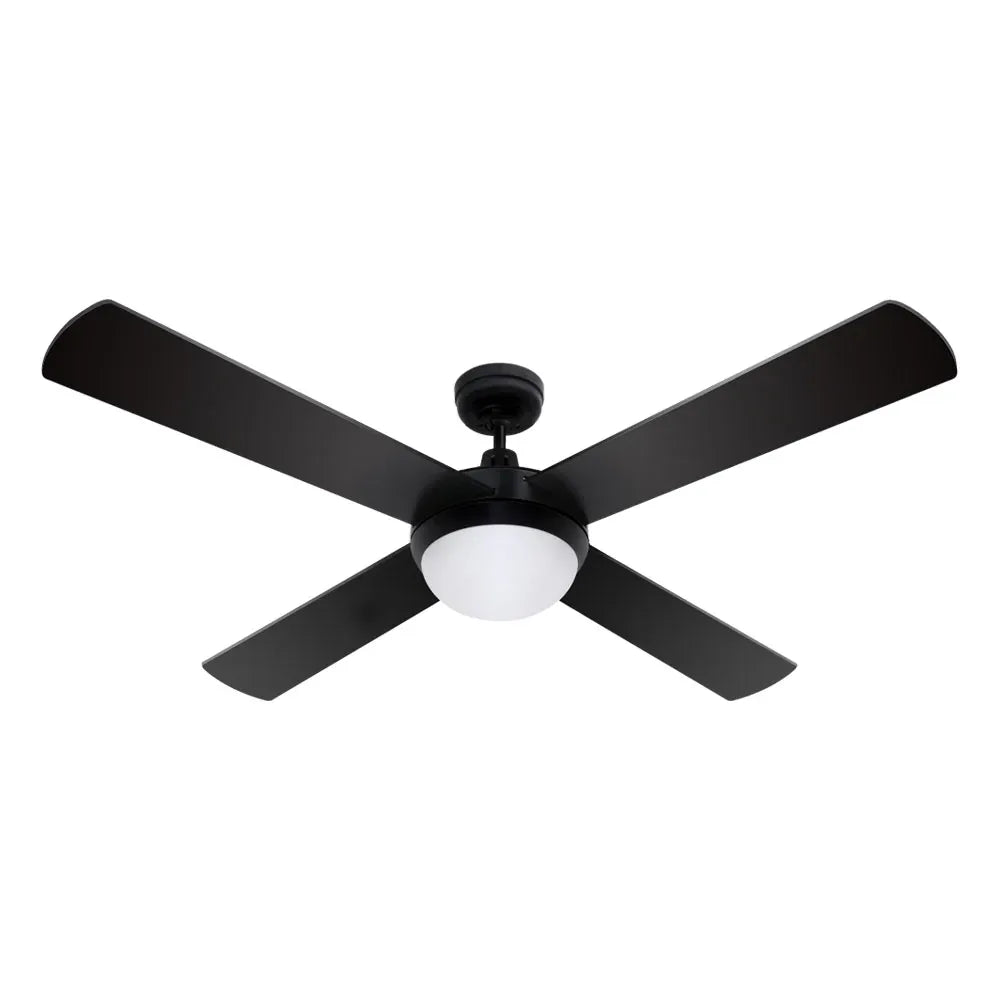 Devanti 52'' Ceiling Fan DC Motor w/Light w/Remote - Black - Mekamart Australia
