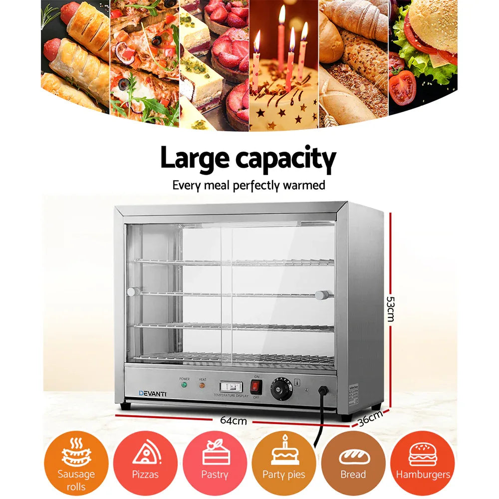 Devanti Commercial Food Warmer Hot Display Showcase Cabinet 64cm - Mekamart Australia