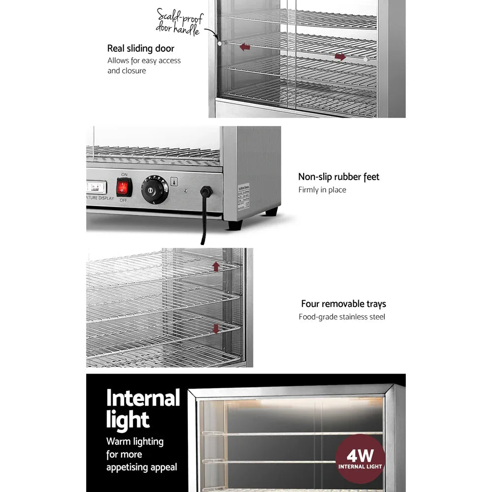 Devanti Commercial Food Warmer Hot Display Showcase Cabinet 64cm - Mekamart Australia