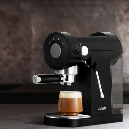 Devanti 20 Bar Coffee Machine Espresso Cafe Maker Black - Mekamart Australia