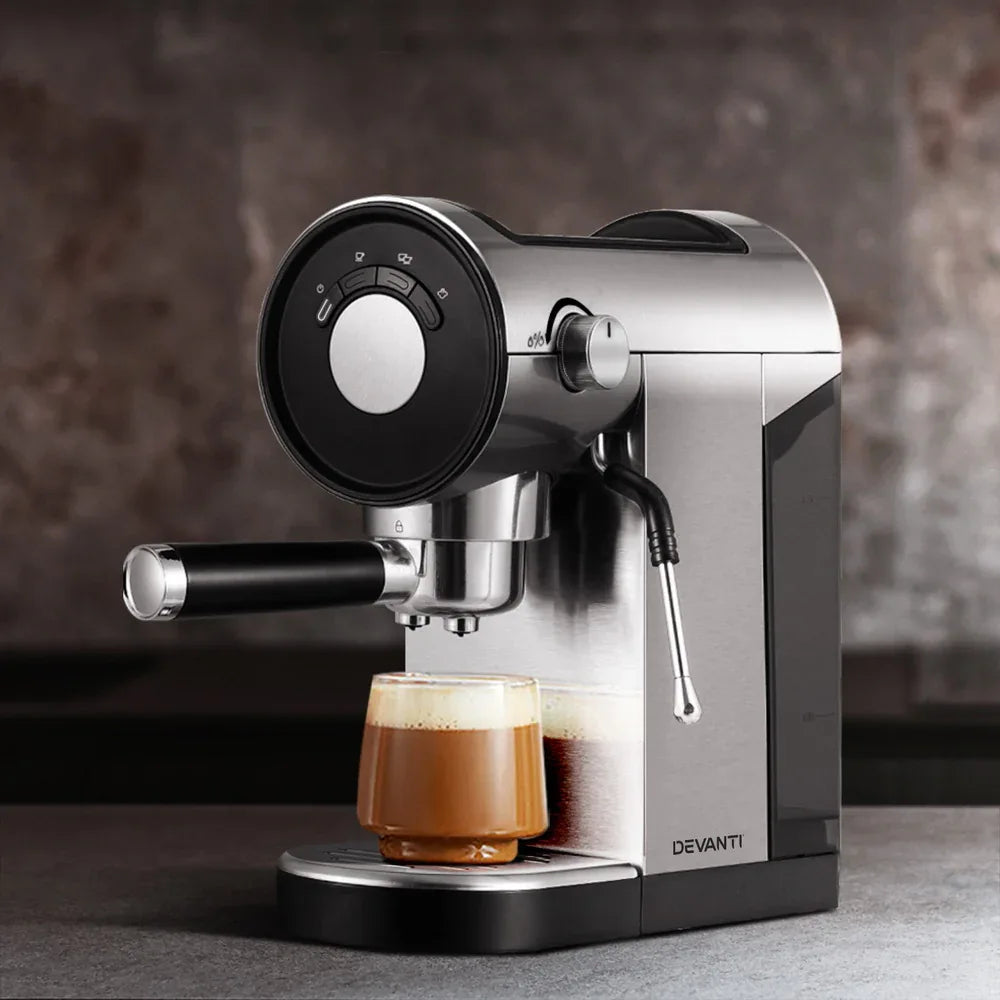 Devanti 20 Bar Coffee Machine Espresso Cafe Maker - Mekamart Australia