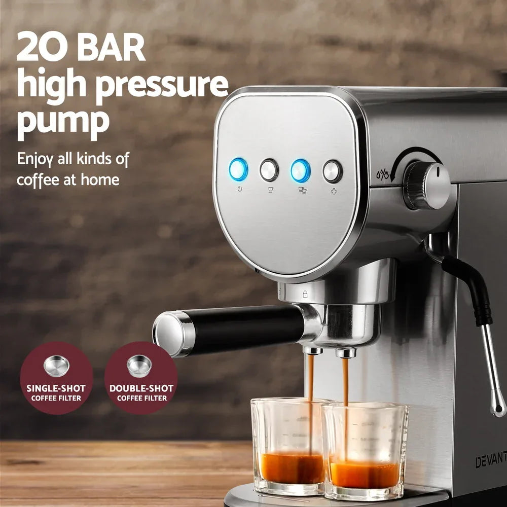 Devanti 20 Bar Coffee Machine Espresso Cafe Maker - Mekamart Australia