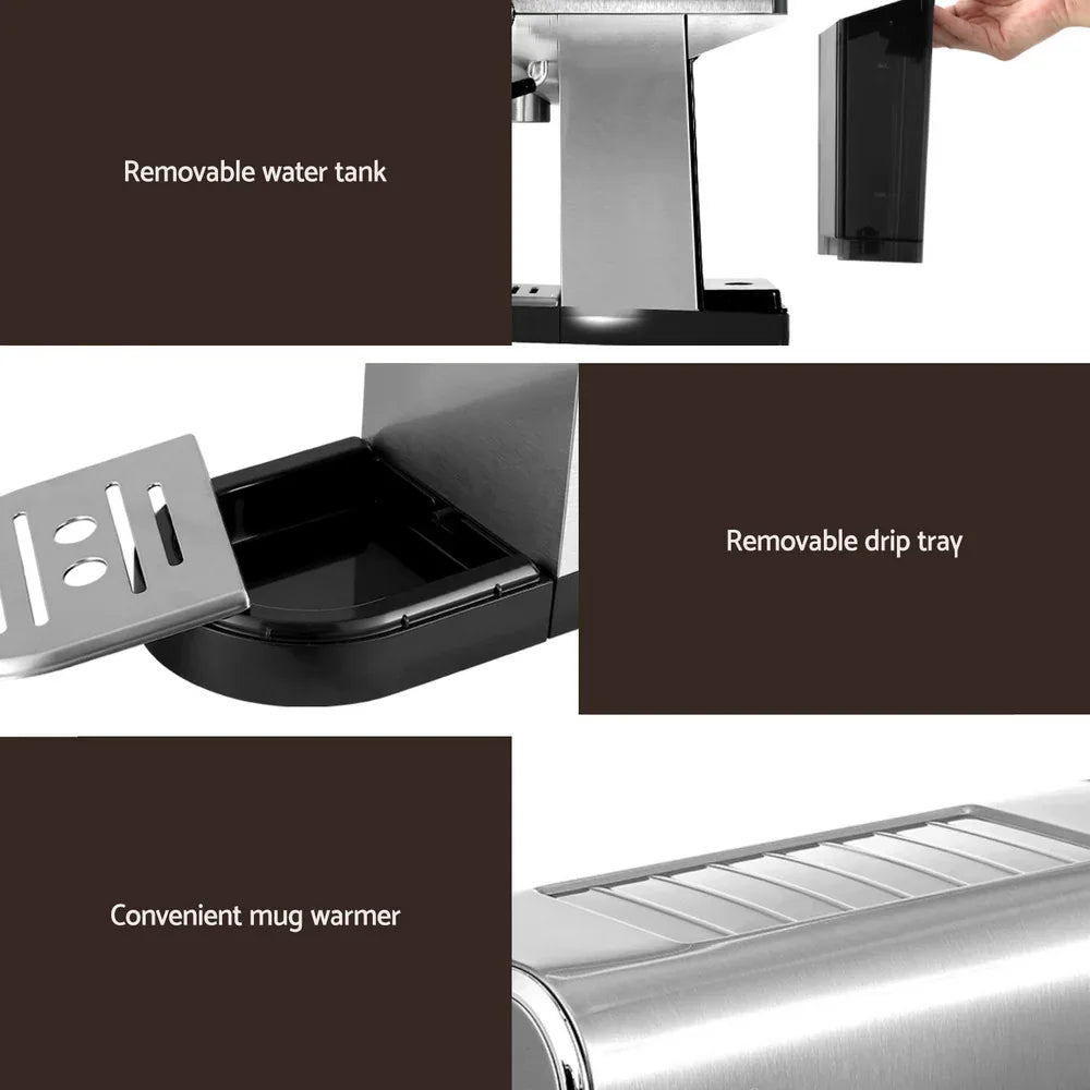Devanti 20 Bar Coffee Machine Espresso Cafe Maker - Mekamart Australia