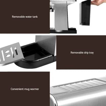 Devanti 20 Bar Coffee Machine Espresso Cafe Maker - Mekamart Australia