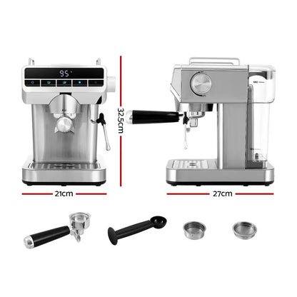 Devanti 20 Bar Coffee Machine Espresso Cafe Maker - Mekamart Australia
