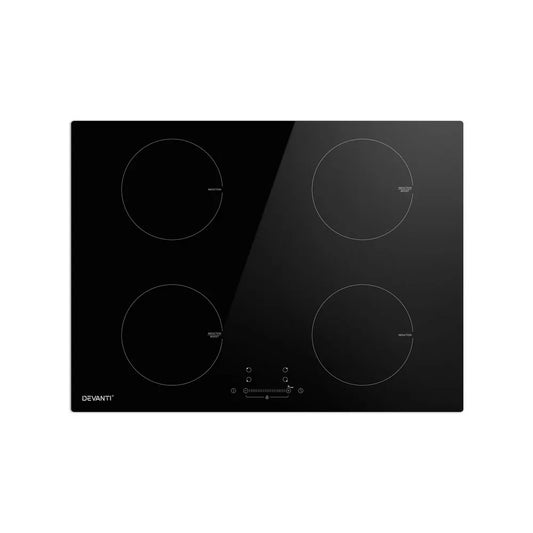 Devanti Electric Induction Cooktop 70cm Ceramic 4 Zones Stove Cook Top Hot Plate 7000W - Mekamart Australia