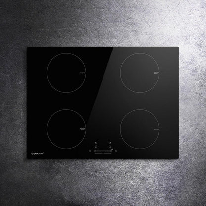 Devanti Electric Induction Cooktop 70cm Ceramic 4 Zones Stove Cook Top Hot Plate 7000W - Mekamart Australia