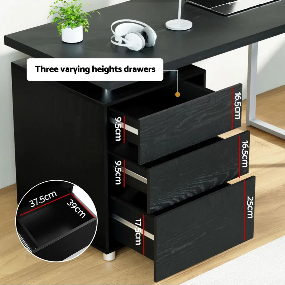 Artiss Computer Desk Drawer Black 140CM - Mekamart Australia